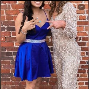 windsor blue satin dress